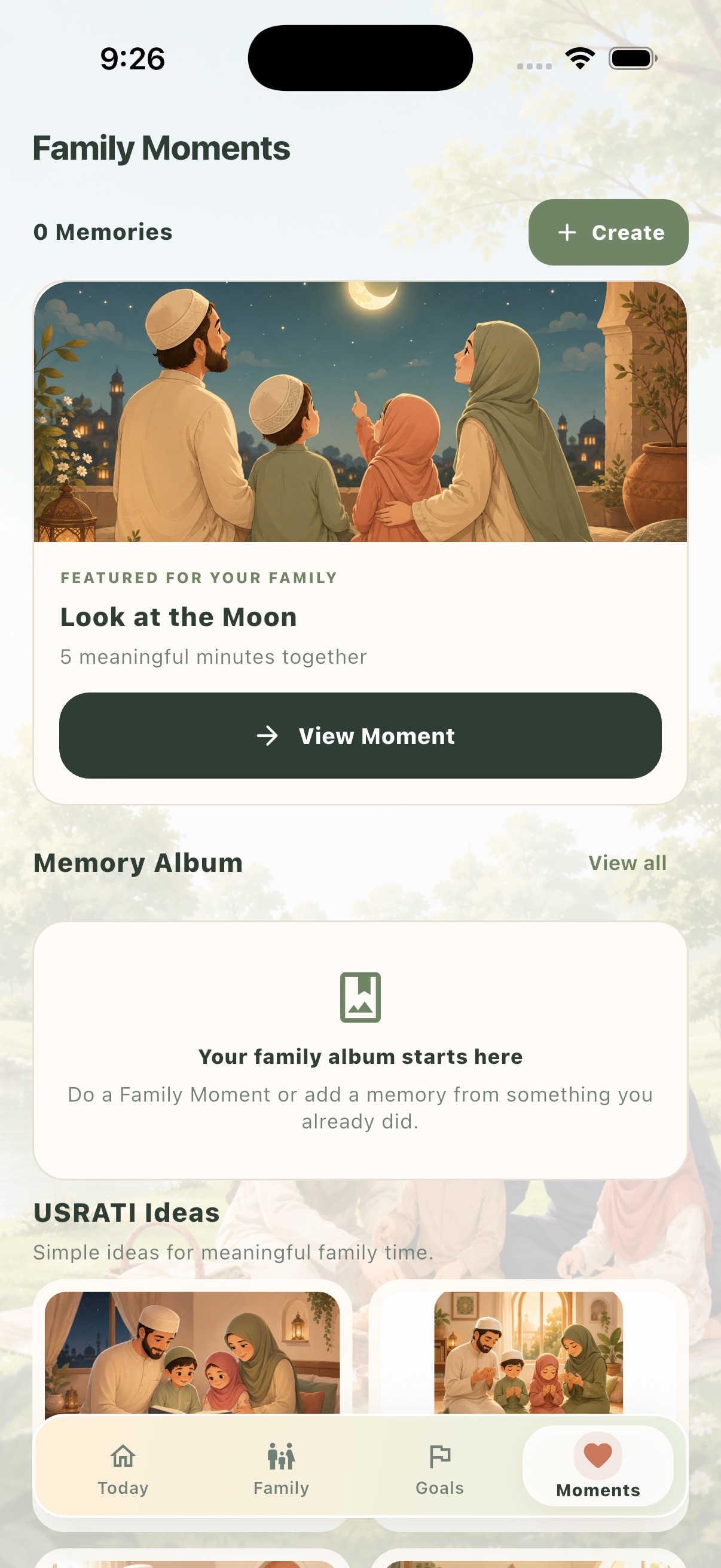 USRATI Family Moments screen